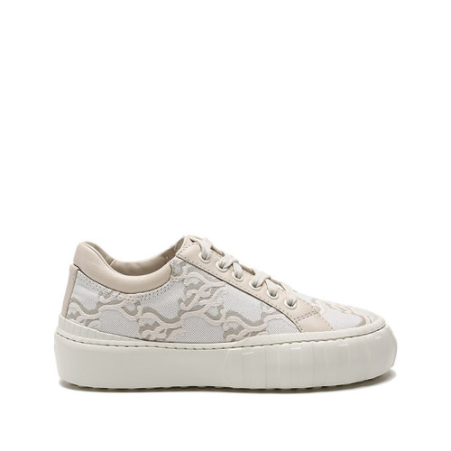 FENDI/芬迪 女士织物配皮FORCE系带休闲运动鞋FF图案 8E8214 AGEK