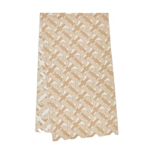  BURBERRY 22年秋冬 女士 专属标识图案提花羊绒围巾 80192311