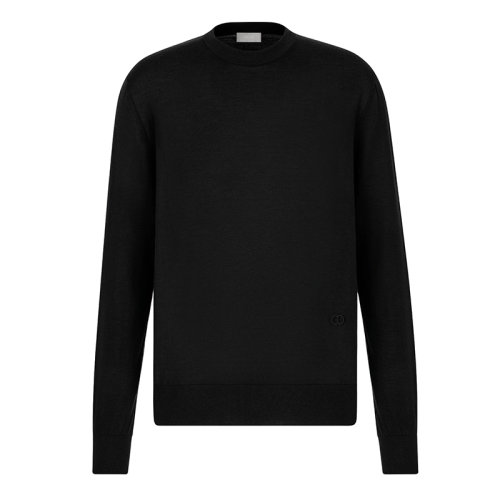 DIOR/迪奥 “ CD ICON”  黑色羊绒针织衫 男士毛衣113M647AT220_C900