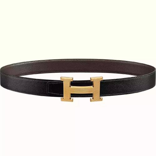  HERMES爱马仕 22年秋冬 男士 腰带 Boucle de ceinture H Guillochee %26 Cuir de ceinture reve