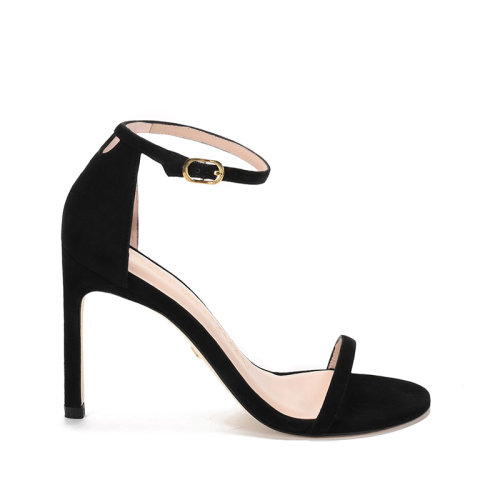 Stuart Weitzman/斯图尔特韦茨曼 女士绒面皮革一字带高跟凉鞋 NUDISTSONG