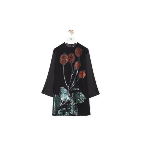 LOEWE罗意威 22年秋冬 女士 连衣裙 Embroidered mini dress in silk S800Y09X49-1100