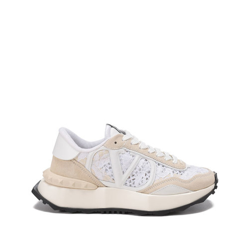 Valentino/华伦天奴【22春夏新款】女士织物配皮Lacerunner蕾丝网眼系带休闲运动鞋 XW2S0DY9 ZUX