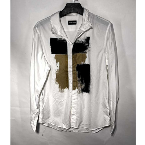 Emporio Armani/安普里奥阿玛尼/白色印花男士长袖衬衫