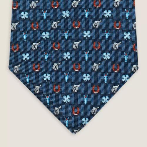 HERMES爱马仕 22年秋冬 男士 领带 Cravate Tie 7 Hermes Luck H006292T 04
