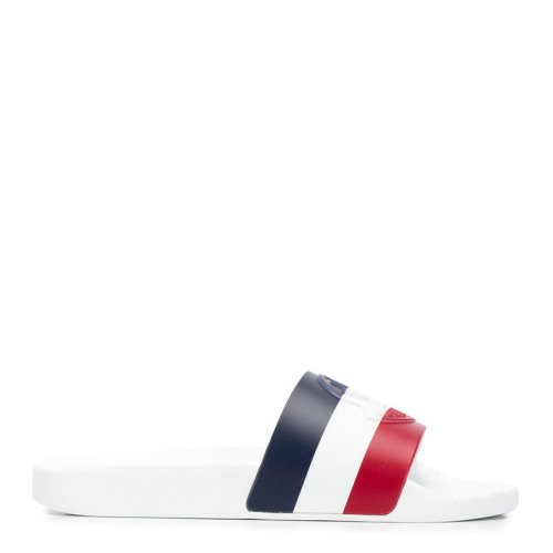 MONCLER 蒙克莱 女士 鞋靴  平底红色蓝色拼色露趾平底拖鞋  女士凉拖