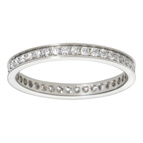 CARTIER/卡地亚 950铂金镶嵌39颗钻石排钻Ballerine戒指 求婚结婚订婚对戒  B4072000