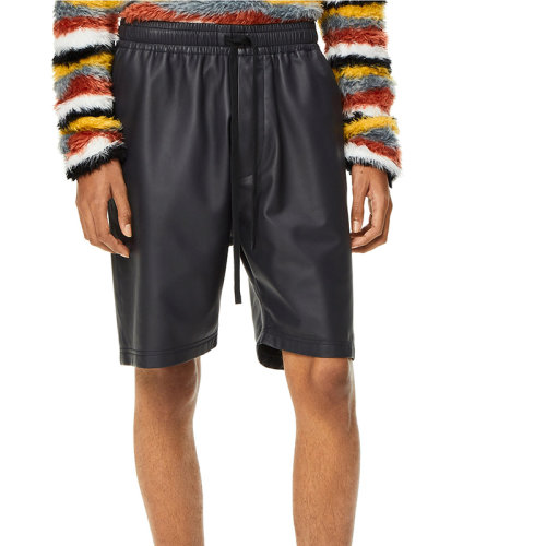 LOEWE/罗意威 22年秋冬新款 男士海军蓝色纳帕皮革抽绳短裤H526Y54L18-5110