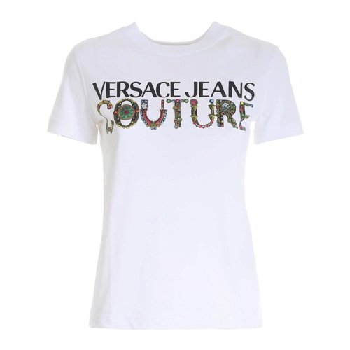  VERSACE JEANS COUTURE 女士印花棉质短袖T恤 71HAHF03 CJ00F 003 PLFSX