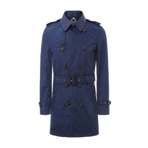 BURBERRY/博柏利蓝色皮领降落伞面料男士风衣8005780   at