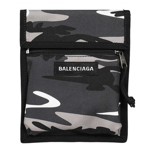 Balenciaga/巴黎世家 EXPLORER系列男士拼色再生聚酰胺迷彩印花经典复古风魔术贴闭合手提包男包 532298-2BKM5-1100
