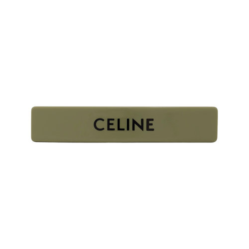 CELINE/赛琳 22新款 MONOCHROMS系列 女士卡其色黑色醋酸纤维钢制发夹46Z156CTS.02KC