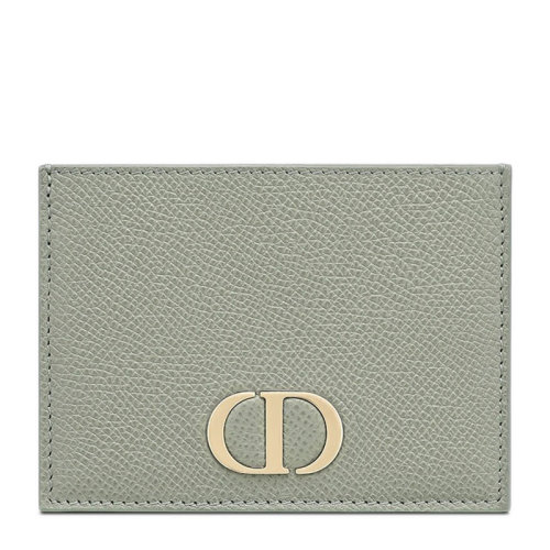 DIOR/迪奥 22春夏新款30 MONTAIGNE系列 女士灰色粒面牛皮革金扣装饰钱夹S2098OBAE_M41G