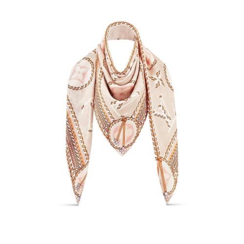  LV路易威登 22年秋冬 女士 围巾 BRAIDED MONOGRAM PRINTED 披肩 M77702