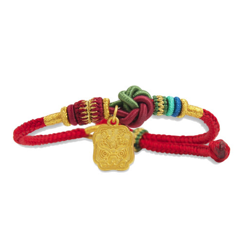 GJY/古金玥 瑞兽吉祥 3D硬金999足金 精工原创手编黄金转运珠手链