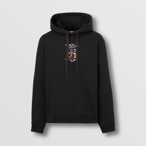  BURBERRY 22年秋冬 女士 专属标识装饰棉质混纺宽松连帽衫 80573131