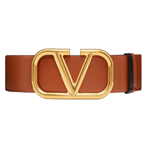 Valentino/华伦天奴 女士皮革色闪亮小牛皮标志性VLOGO腰带 70毫米ZW2T0S10ZFR11J