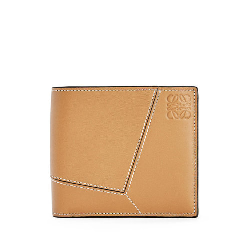 LOEWE/罗意威 Puzzle系列 男士浅焦糖色光滑小牛皮双折钱包0010531473
