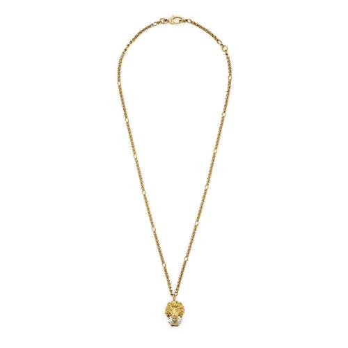  GUCCI古驰 22年秋冬 女士 饰水晶狮头项链 412885 J1D50 8062