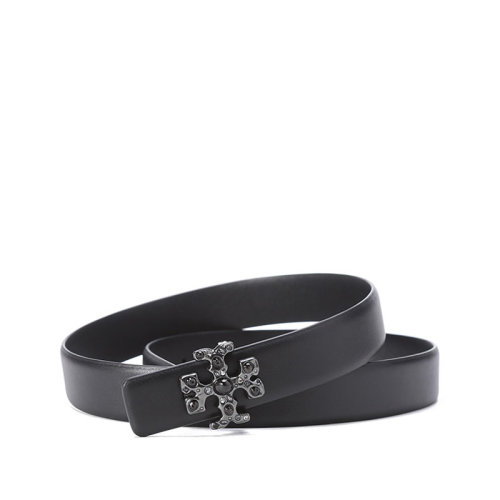 Tory Burch/汤丽柏琦【22年新款】TB腰带 女士KIRA系列皮革双T LOGO板扣式皮带腰带2.5cm 86423