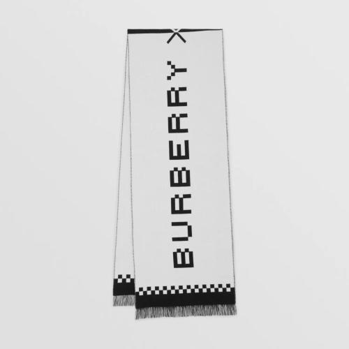  BURBERRY 22年秋冬 女士 徽标提花羊毛围巾 80647821