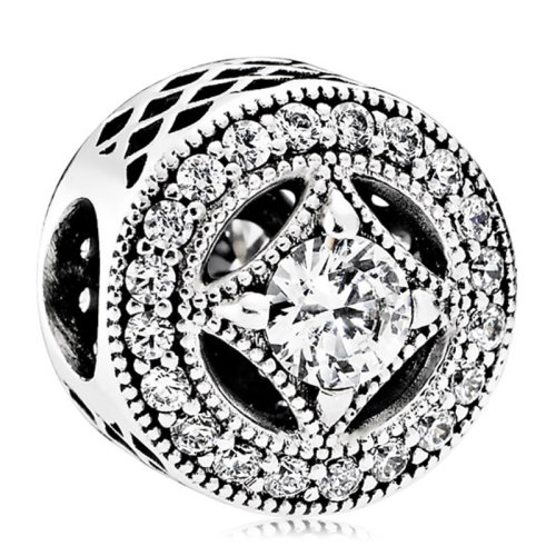 PANDORA/潘多拉 女士银色925银镶立方氧化锆石复古魅力DIY手链珠子串饰串珠 791970CZ