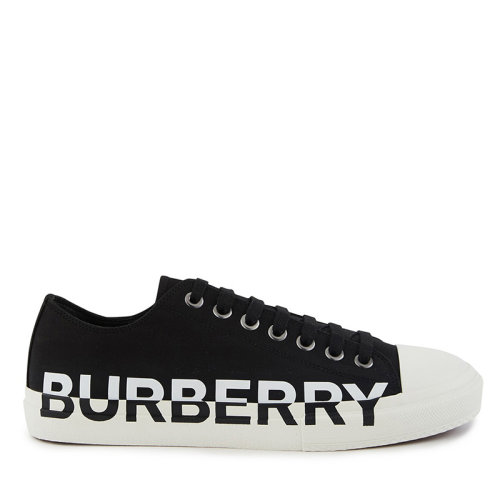 BURBERRY/博柏利 巴宝莉男鞋 男士黑色帆布经典时尚百搭印花字母休闲运动鞋 80182701