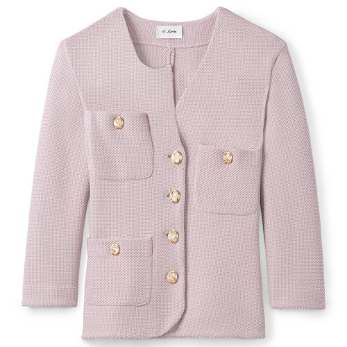 【21春夏新款】St. John/盛蔷 不规则设计针织女士夹克K6230R2