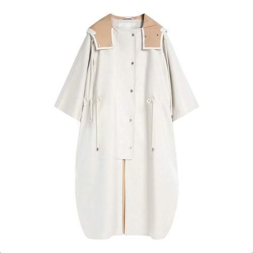 MaxMara/麦丝玛拉 22年早春新款 EMMA系列 女士米色纯棉宽松防水斗篷风衣夹克9021012706002