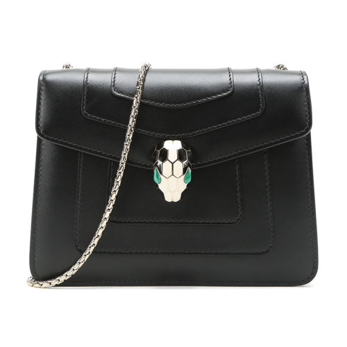 BVLGARI/宝格丽女士SERPENTIFOREVER系列牛皮蛇头扣环单肩斜挎包34559