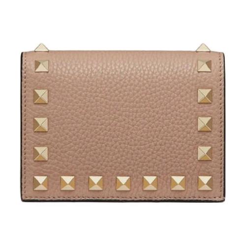  VALENTINO华伦天奴 22年春夏 女士 钱包 PETIT PORTEFEUILLE ROCKSTUD EN VEAU GRAINé WW2P0P 预定商品1-3周发货