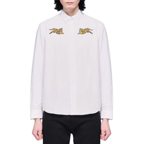 Kenzo/高田贤三  男装 服饰 棉质老虎刺绣休闲衬衣 男士长袖衬衫