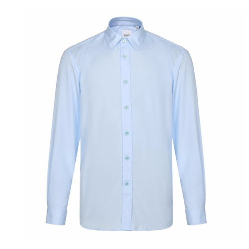 Burberry 博柏利 男装 服装 淡蓝色棉质商务休闲 男士长袖衬衫