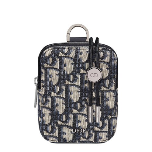 DIOR/迪奥 22春夏新款D-TOUCH系列 男士NANO款经典老花提花织物竖版挂脖手拿零钱包2ESBC271YSE_H05E