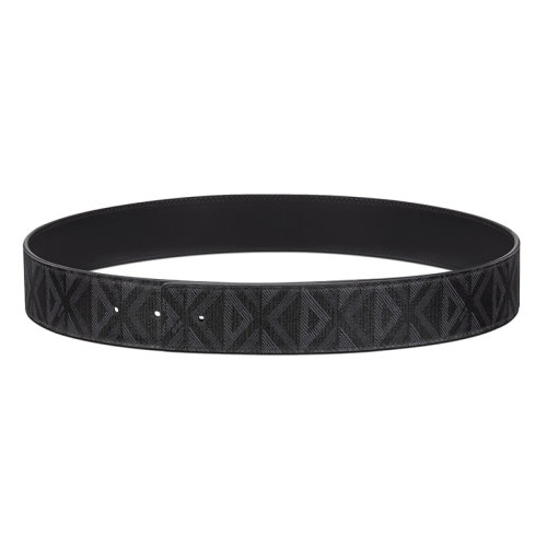DIOR/迪奥 22年春夏新款 男士黑色帆布拼光滑牛皮革CD Diamond图案双面腰带40毫米（腰带扣另行下单）4804ZZCDP_H43E