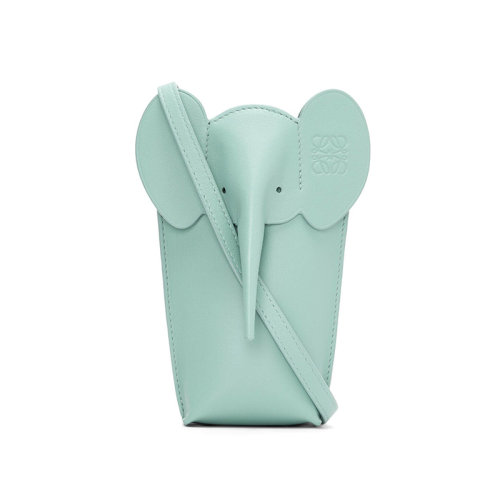 LOEWE/罗意威 23春夏新款 经典款 女士淡青瓷釉小牛皮磁扣开合单肩斜挎大象包C623B02X04-8764