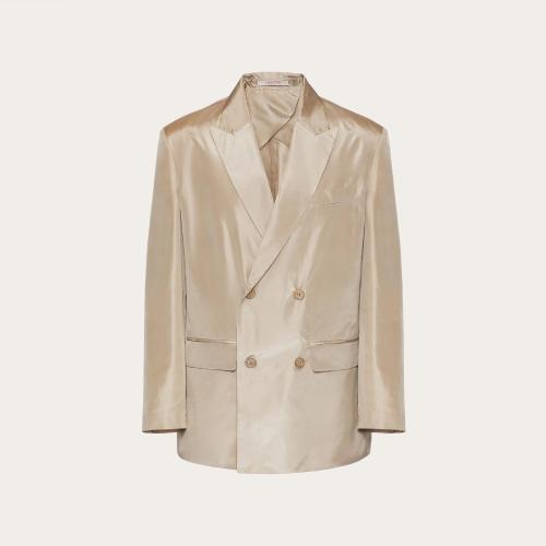  VALENTINO华伦天奴 22年秋冬 男士 夹克 VESTE CROISéE EN TAFFETAS LA_Vé XV0CED558E30BG