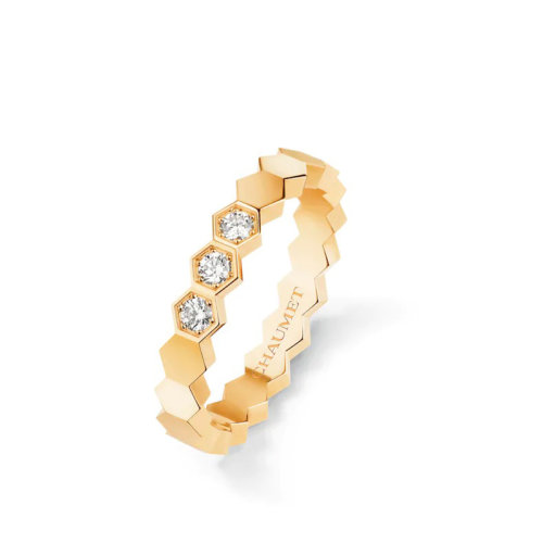 Chaumet/尚美 经典BEE MY LOVE系列 18k金黄金爱?巢钻石戒指 083362