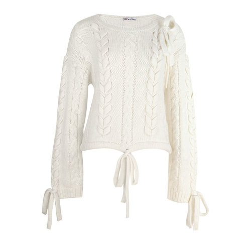  Valentino/华伦天奴 女士奶油色混纺圆领毛衣 WR3KC07W647E01