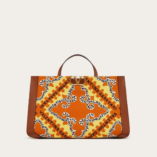  VALENTINO华伦天奴 22年秋冬 女士 手提包 SAC a MAIN VLOGO SIGNATURE EN TOILE a IMPRIMé M