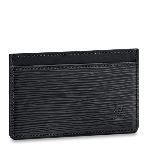 Louis Vuitton/路易威登 22春夏新款 女士黑色水波纹皮革徽标压印卡夹M63512