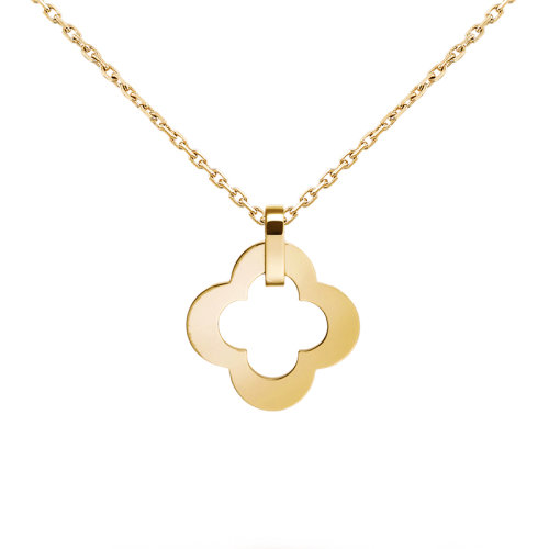 Van Cleef & Arpels/梵克雅宝 经典Byzantine Alhambra系列 18k金黄金镂空四叶草吊坠VCARD38900