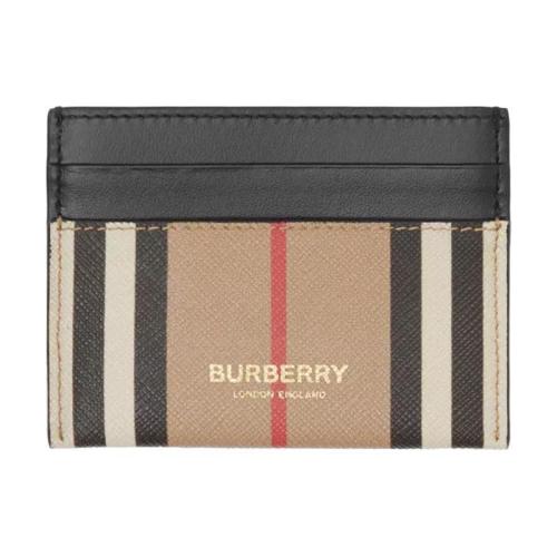  BURBERRY 22年秋冬 女士 标志性条纹环保帆布拼皮革卡片夹 80260001 预定商品1-3周发货