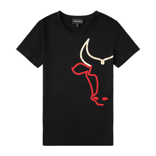 Emporio Armani/安普里奥阿玛尼 黑色印花 女士短袖T恤  [CNY Capsule新年限定] 3K2T8T-2J95Z-0999