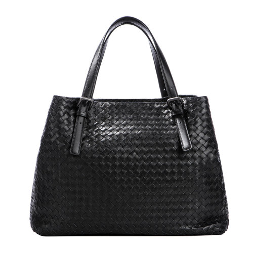 Bottega Veneta/葆蝶家 宝缇嘉 女士 黑色羊皮编织手提包单肩包 272154V00168175 272154V0016