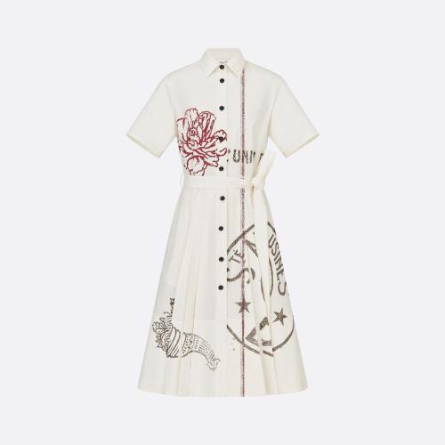 DIOR迪奥 22年秋冬 女士 连衣裙 衬衫式连衣裙 247R48A3126_X0815