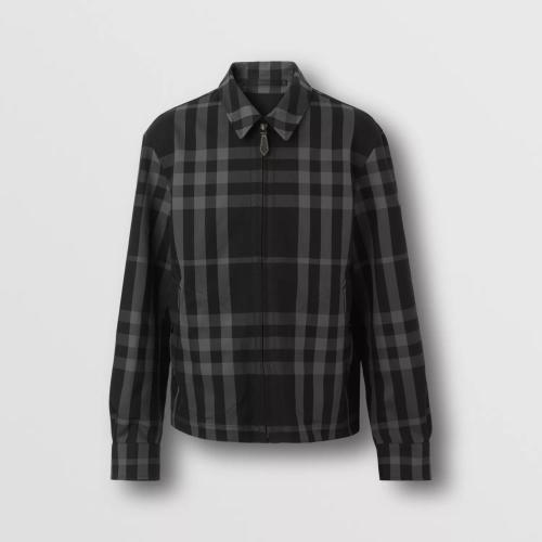  BURBERRY 22年秋冬 男士 双面两穿格纹棉质哈林顿外套 80586031