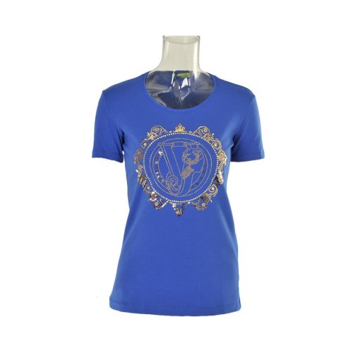  VERSACE JEANS COUTURE 女士蓝色棉质短袖T恤 B2HPA711 0567 225 PLFSX