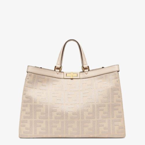  FENDI芬迪 22年秋冬 女士 手提包 粉红色帆布手袋 8BH374A9P6F1BA9