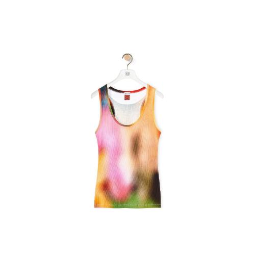  LOEWE罗意威 22年秋冬 女士 背心 Blur print tank top in cotton S540Y07XAD-9990